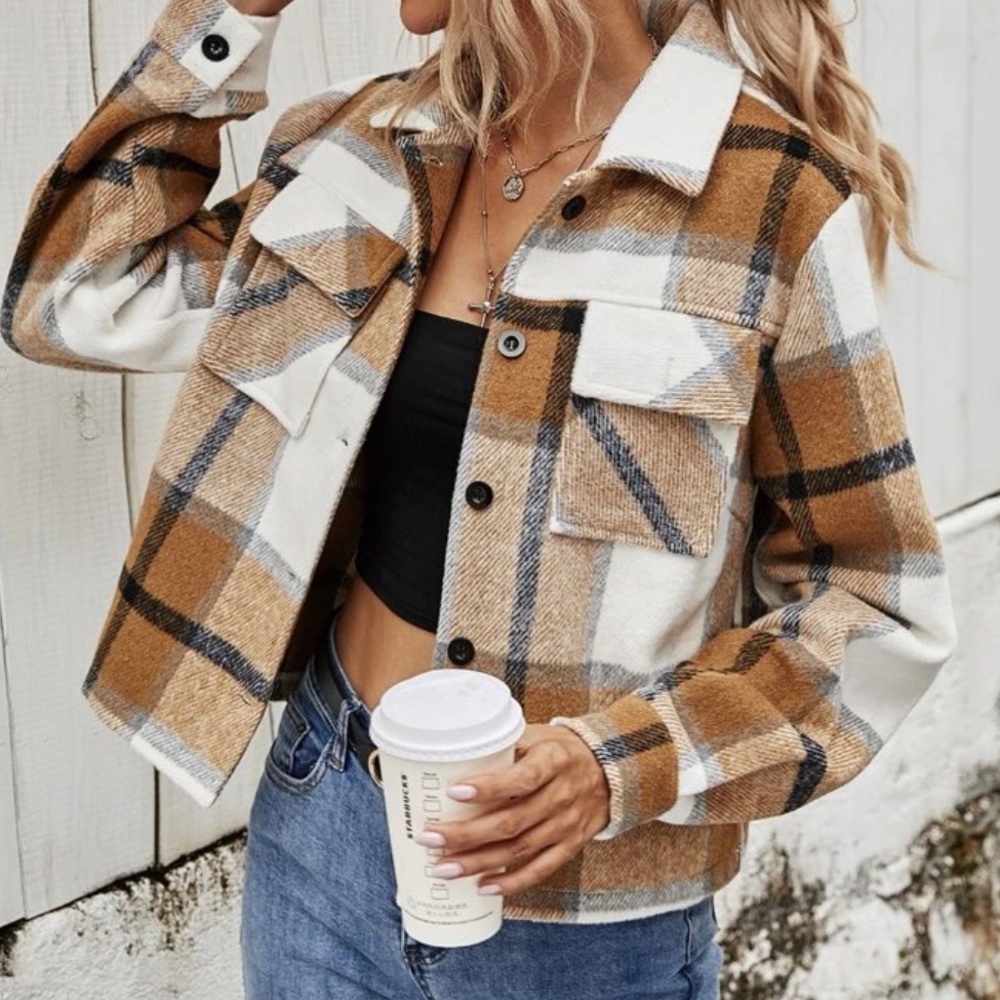 SHEIN plaid shacket